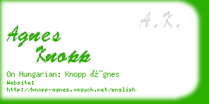 agnes knopp business card